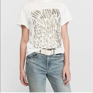 Express Sequin Animal Print T Shirt